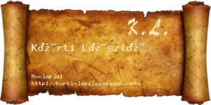 Kürti László névjegykártya