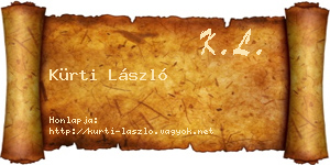 Kürti László névjegykártya