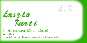 laszlo kurti business card