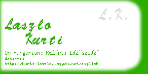 laszlo kurti business card